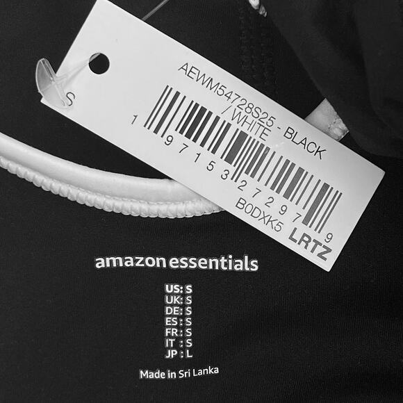 Amazon Essentials Active FormFlex Sports Bra Sz S New $19 Black Low Impact - Picture 8 of 8